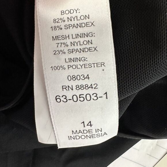 Swimsuits For All Swim Dress Womens Size 14 Solid Black Padded One Piece Modest - Picture 10 of 12